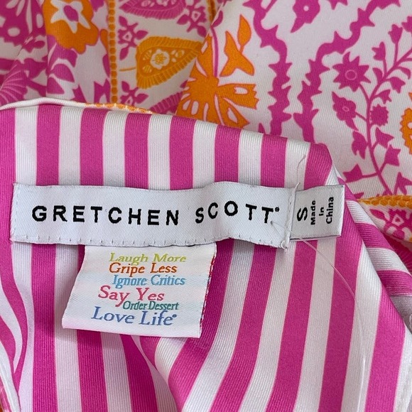 Gretchen Scott Floral Print‎ Dress Pink Artsy Coastal Resortwear Preppy Small - Picture 10 of 12